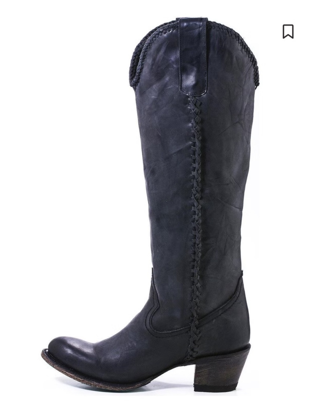 LANE WOMEN'S PLAIN JANE DISTRESSED
ROUND TOE WESTERN BOOTS in Black Size 6 - Picture 2 of 12